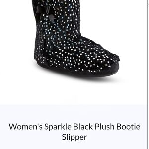 Elegant Black Sequin Bootie Slippers
